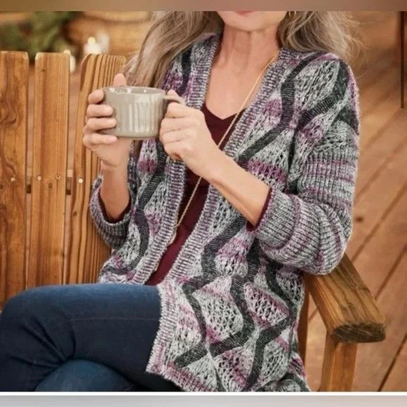 Soft Surroundings Tortuga Long Line Knit Cardigan Sweater L XL XXL NWT New - Picture 13 of 13
